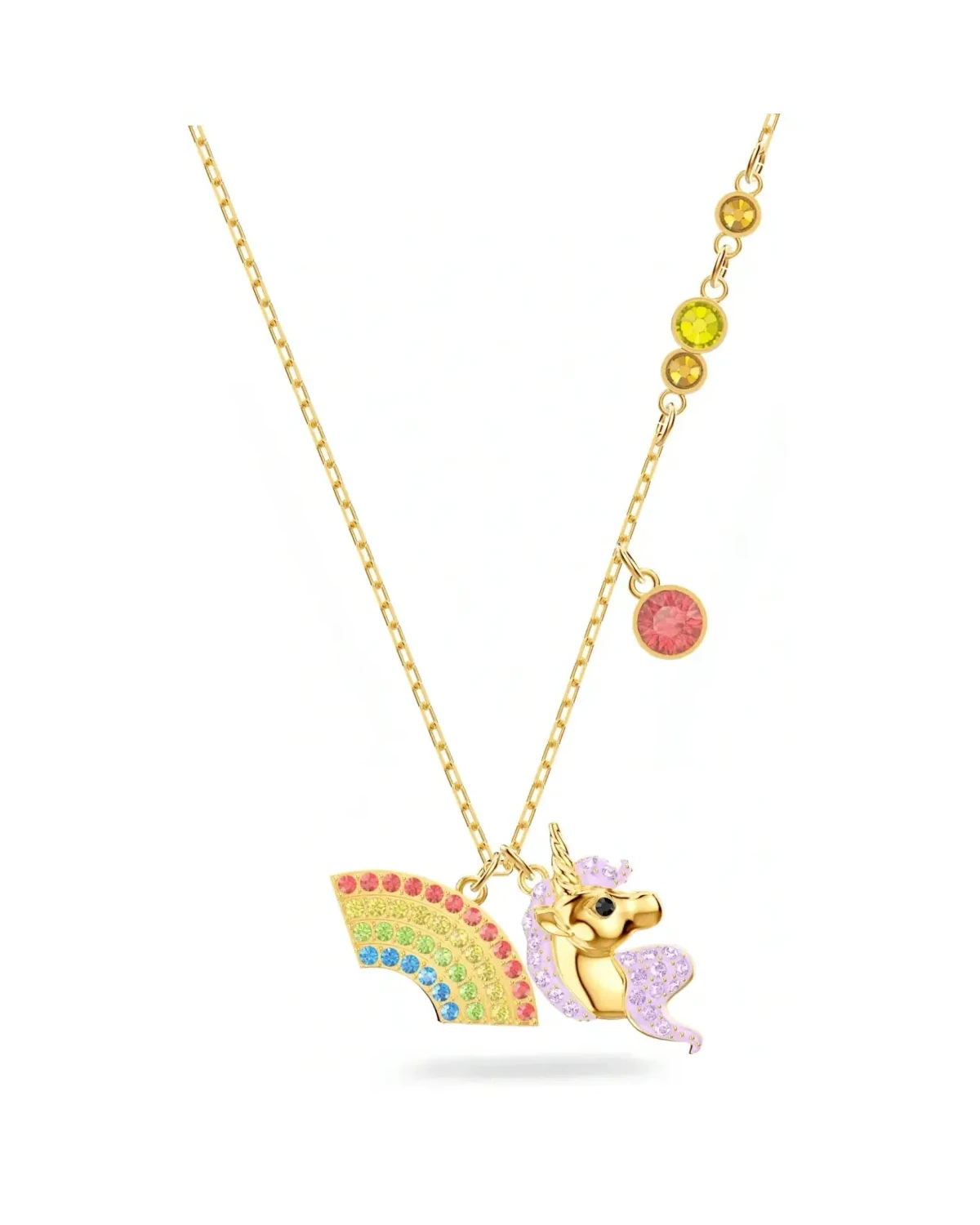 Collier Swarovski Licorne plaqué or jaune cristaux femme