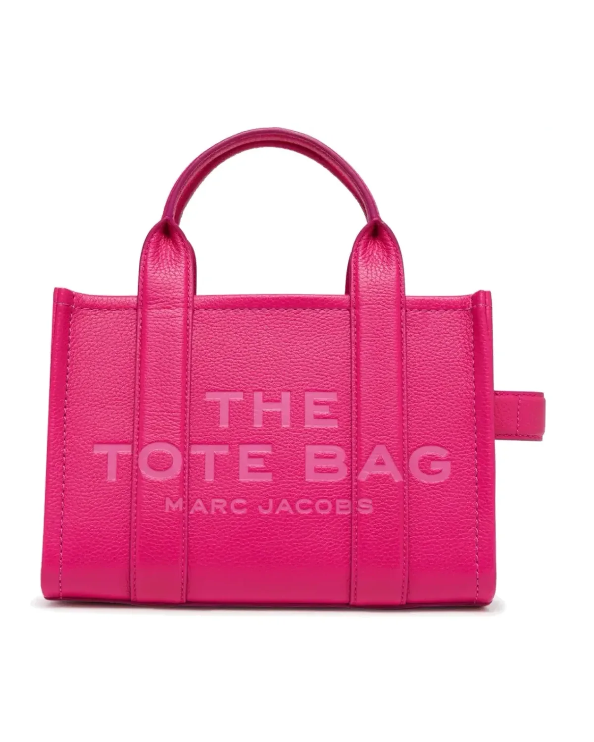 Sac Marc Jacobs The Mini Tote cuir grainé rose fuschia femme