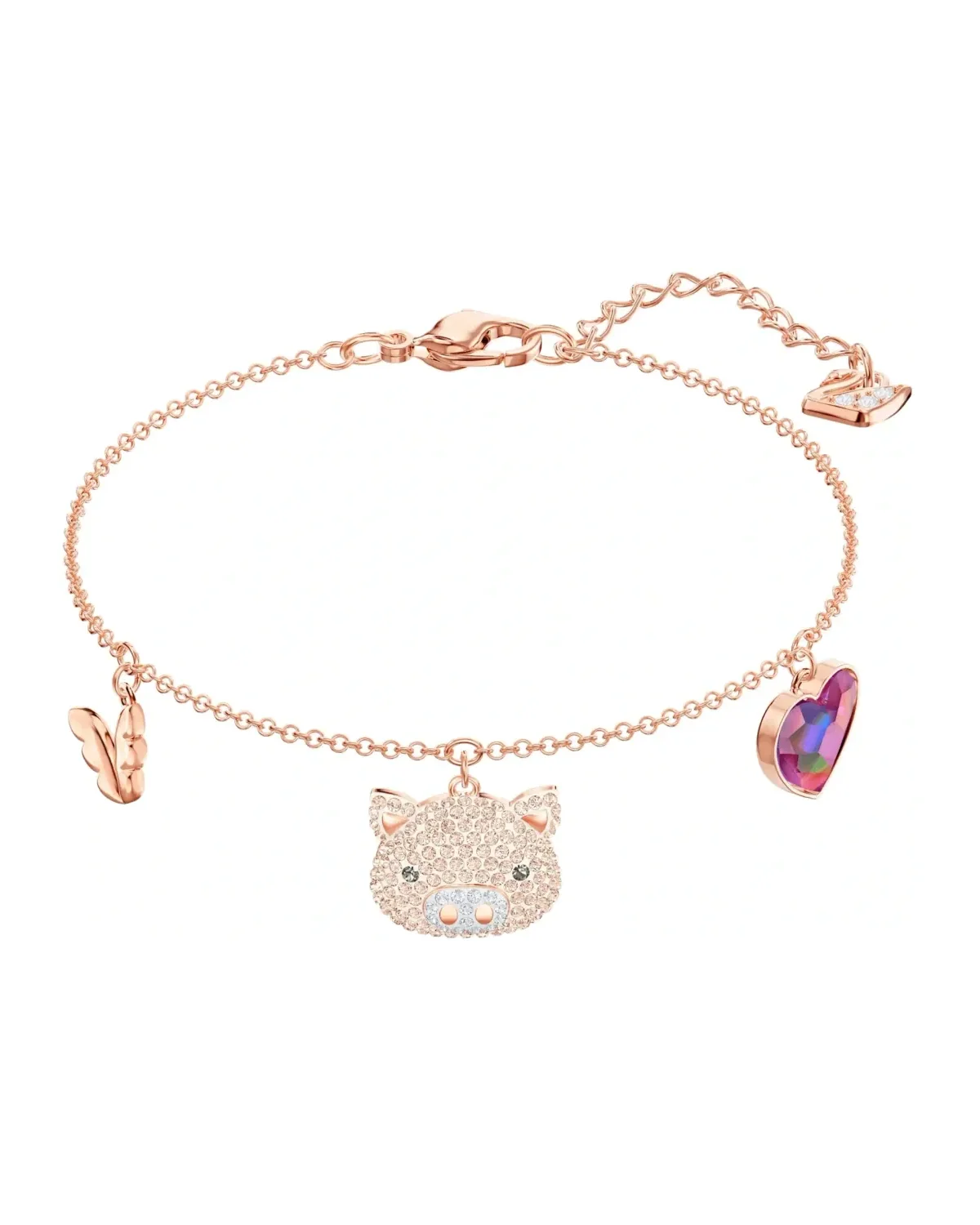 Bracelet Swarovski Little Pig plaqué or rose cristaux zirconium femme