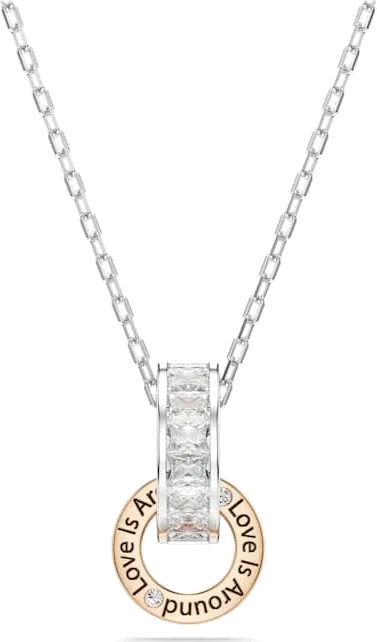 Collier Connexus Rhodium et Cristaux Blancs