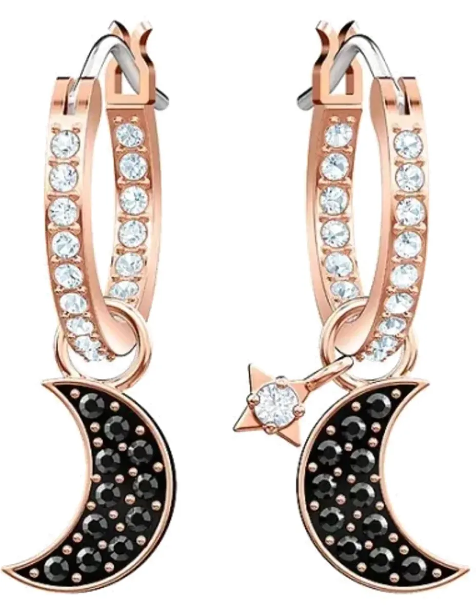 Boucles d'oreilles Duo Moon plaqué or rose