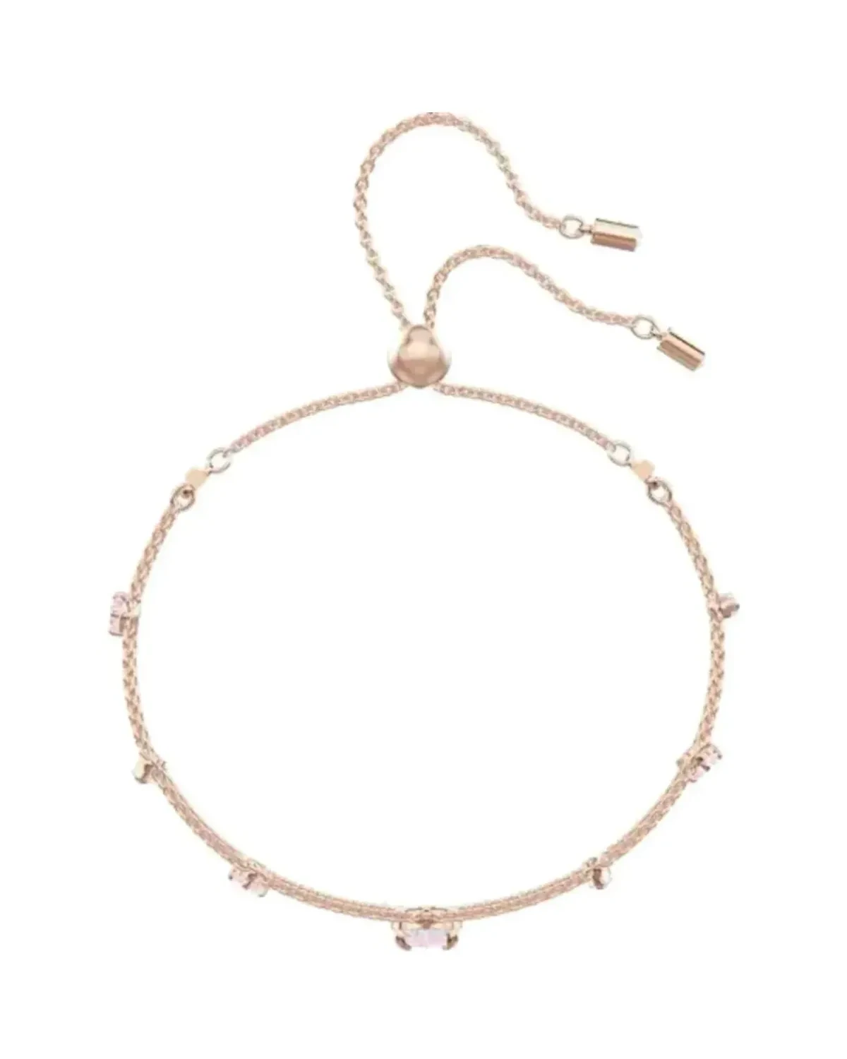 Bracelet Swarovski One ajustable cristaux blancs roses plaqué or rose femme