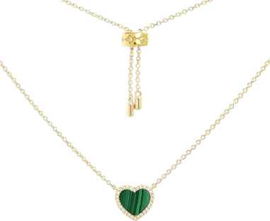 Collier Ajustable Cœur Malachite APM Monaco