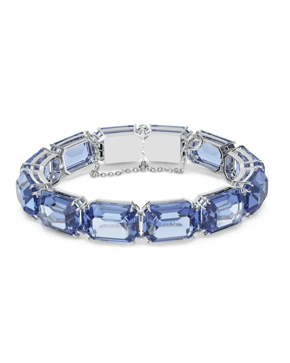 Bracelet Swarovski Millenia cristaux octogone plaqué rhodium bleu femme
