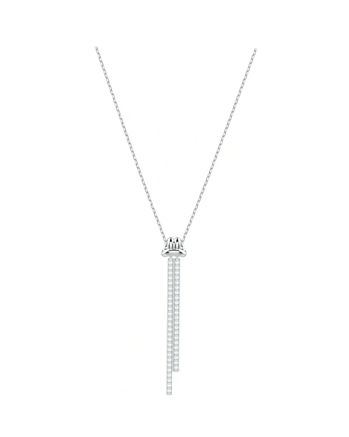 Pendentif Y Swarovski Lifelong métal rhodié cristaux blancs femme