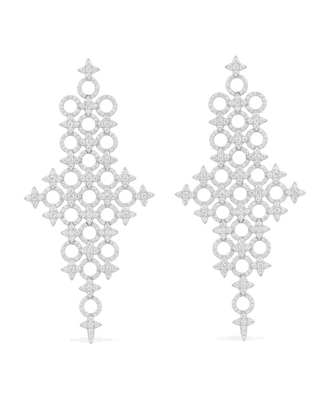 Boucles d'oreilles pendantes APM Monaco Météorites Cercles XL argent 925 zirconium