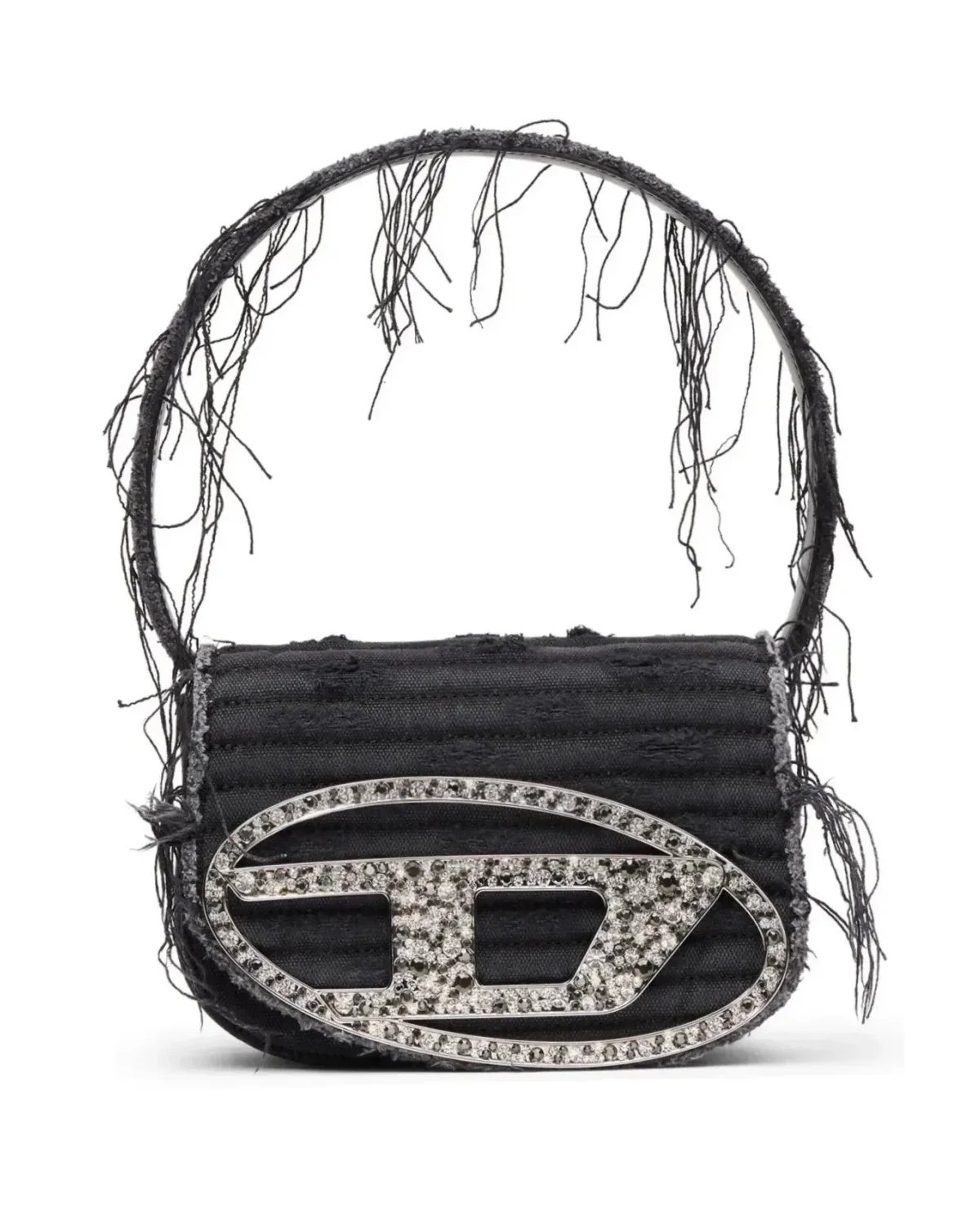 Sac à main Diesel 1DR toile noire et cuir femme