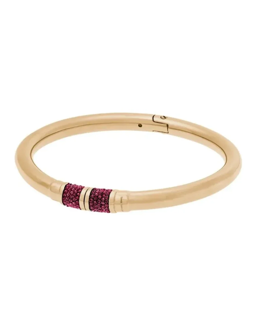 Bracelet Michael Kors MKJ5091710 acier inoxydable doré strass rouge femme