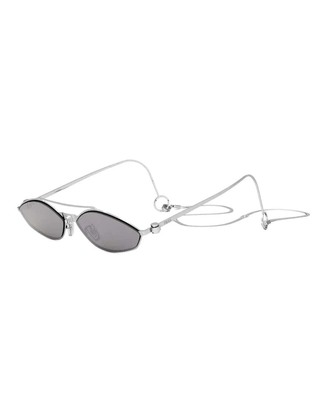 Lunettes de soleil Fendi FE40114U-Y œil de chat métal argent