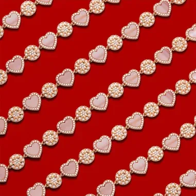 Collier APM Monaco Cœurs en Nacre Rose — vue 4