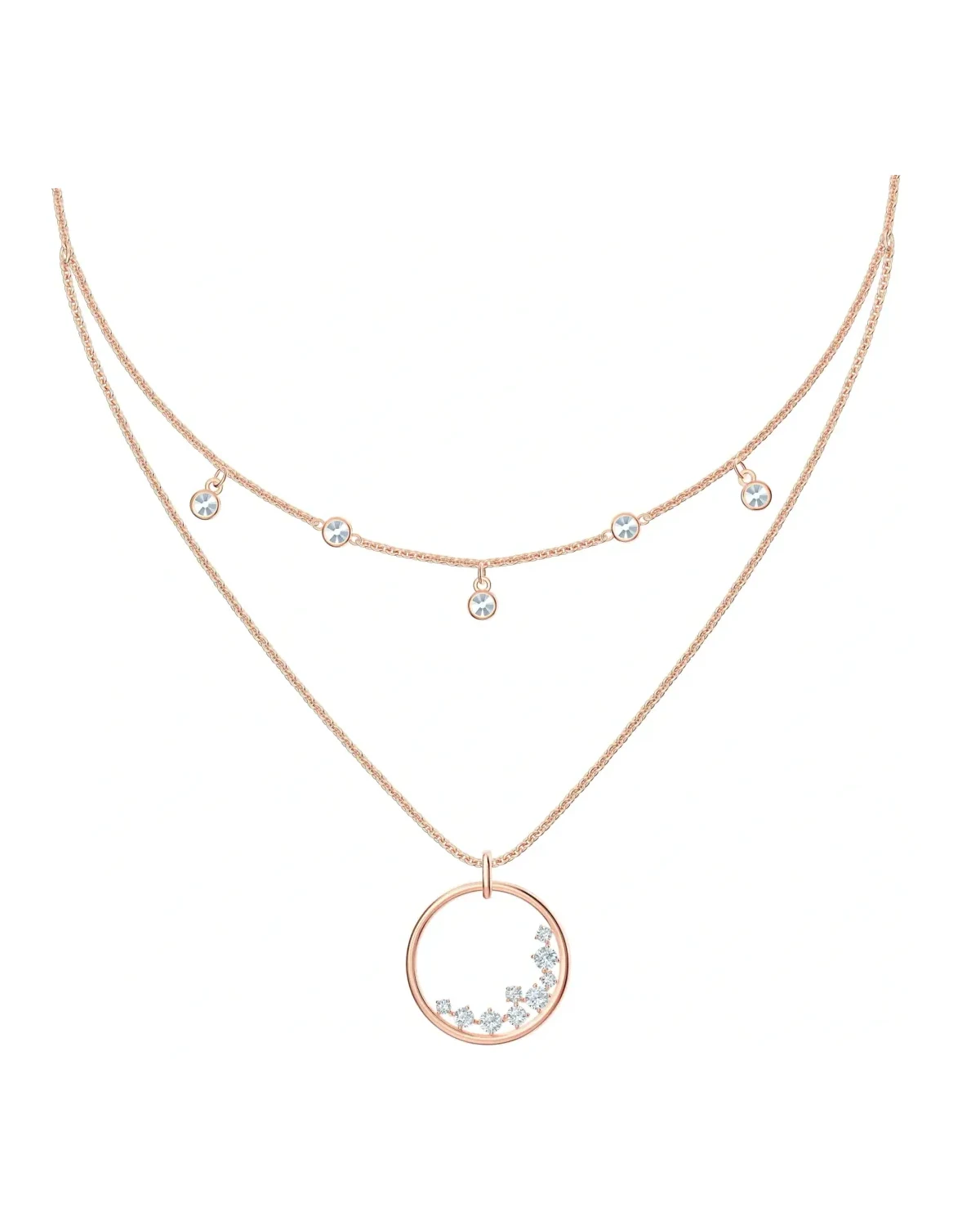 Collier Swarovski North plaqué or rose cristaux blancs femme