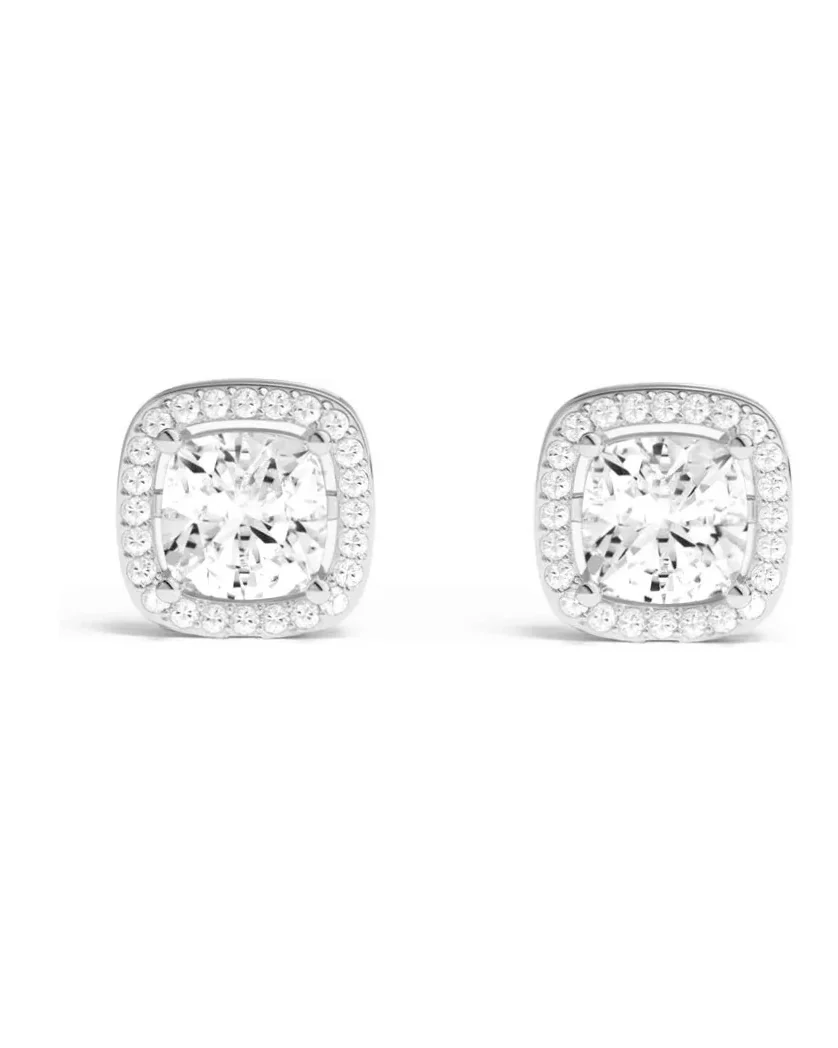 Boucles d'oreilles clous carrés APM Monaco argent 925 zirconium femme