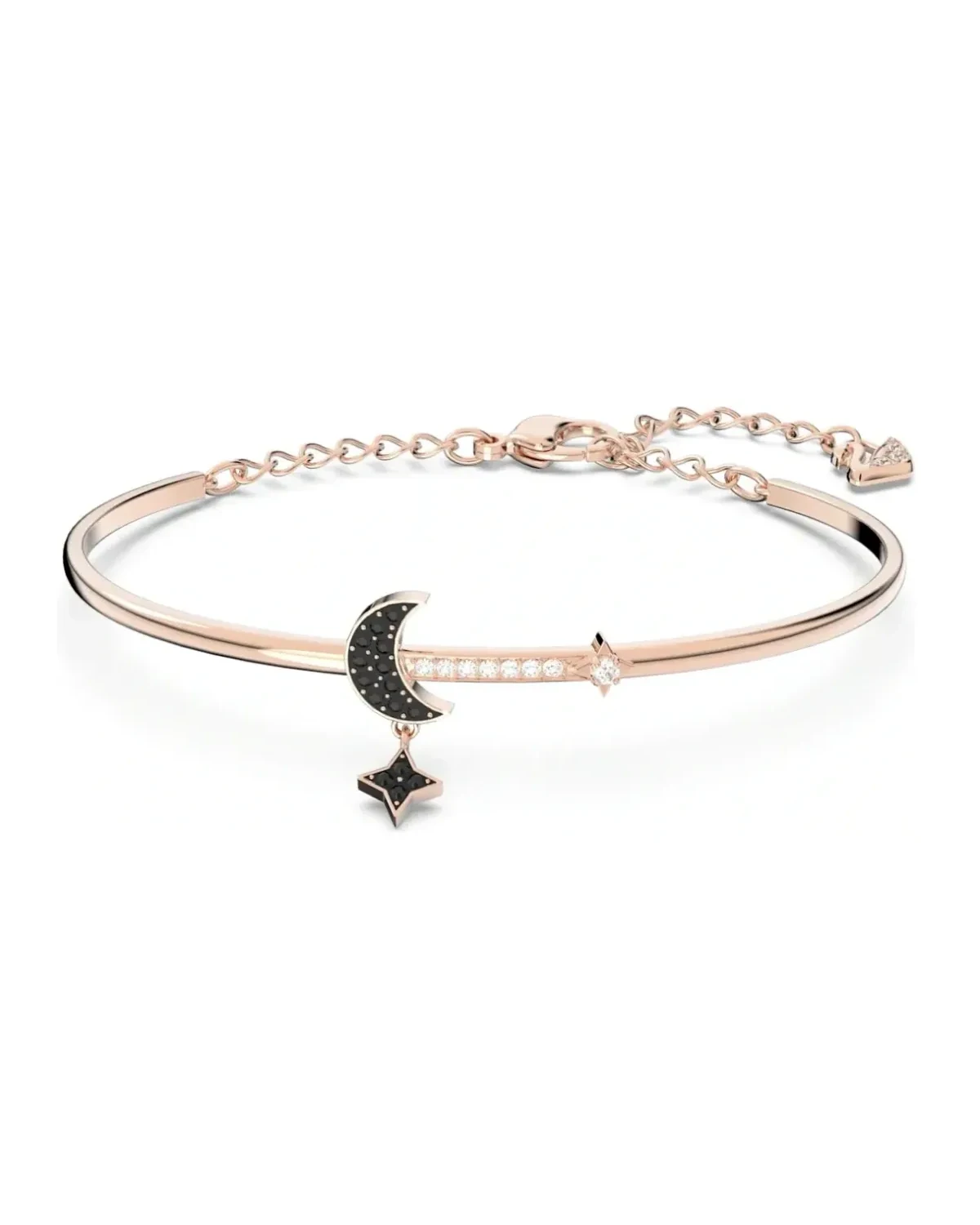 Bracelet jonc Swarovski Duo Moon plaqué or rose femme