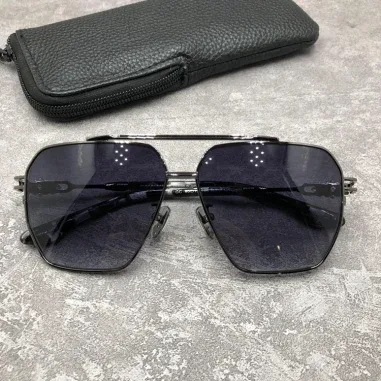 Lunettes de soleil Chrome Hearts Ripping - Aviateur métal — vue 7