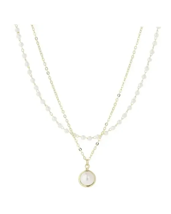 Collier Victoria Bradley perles acier plaqué or fin femme