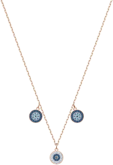 Collier Swarovski Luckily - Or Rose et Cristaux Bleus