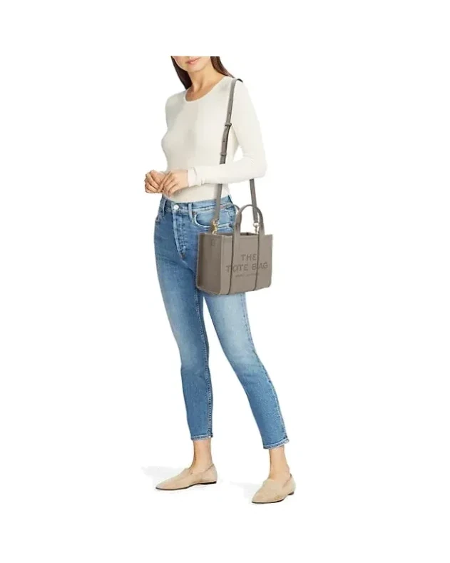 Sac Marc Jacobs The Mini Tote cuir grainé taupe
