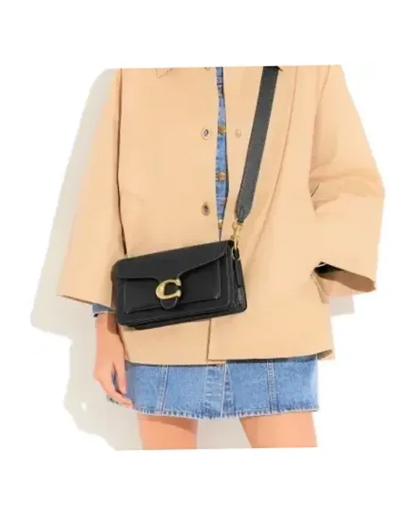 Sac besace Coach Tabby 26 cuir grainé noir femme