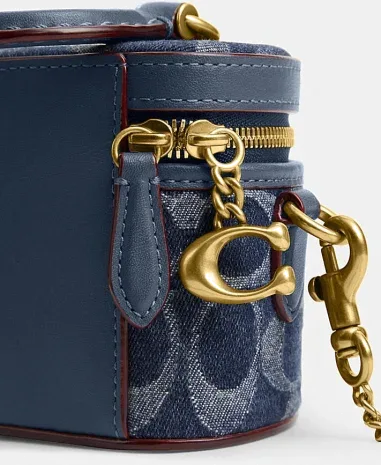 Sac à bandoulière Coach Trail en toile denim signature — vue 3
