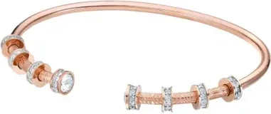 Bracelet jonc My Hero plaqué or rose et cristaux blancs
