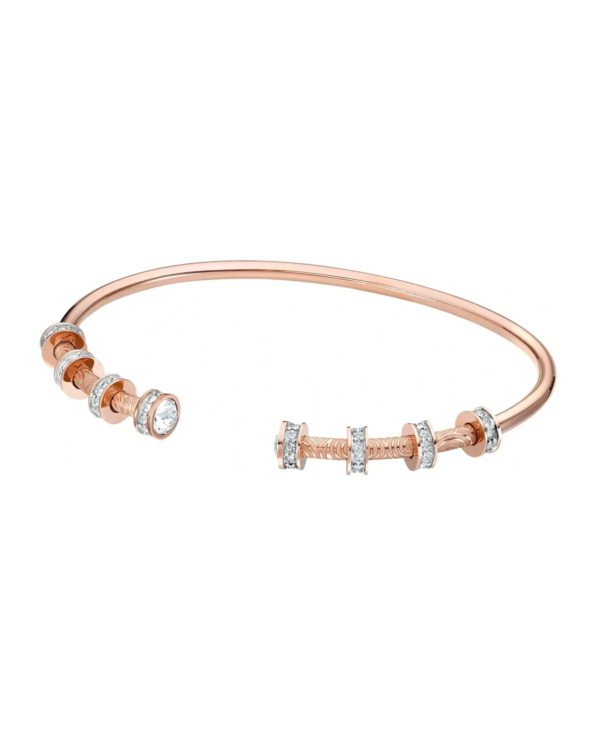 Bracelet jonc Swarovski My Hero plaqué or rose cristaux blancs