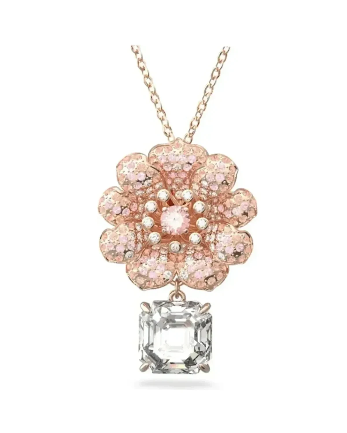 Collier Swarovski Connexus plaqué or rose cristaux zirconium femme
