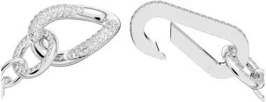 Bracelet Dextera Pavé Maillons Mixtes Rhodium — vue 3