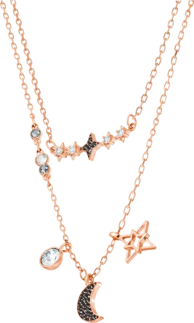 Collier Symbolica Double Parure Lune et Étoile - Or Rosé — vue 3