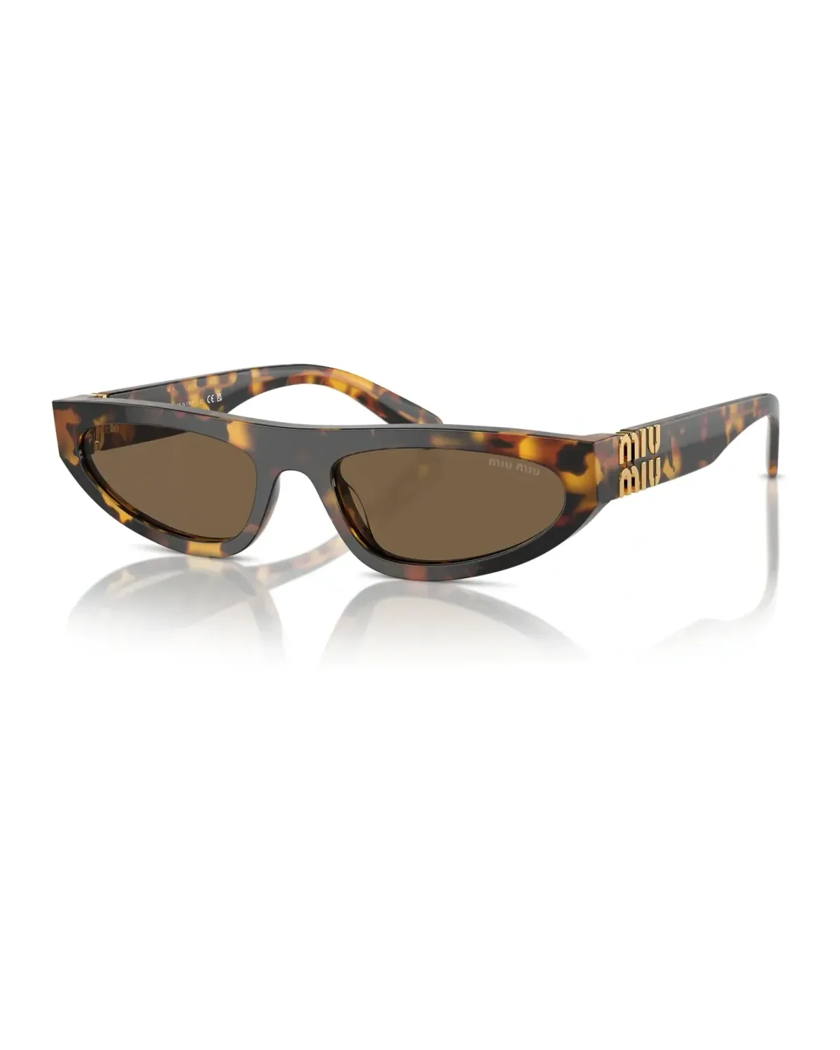 Lunettes de soleil Miu Miu MU 07ZS forme œil-de-chat acétate écaille de tortue