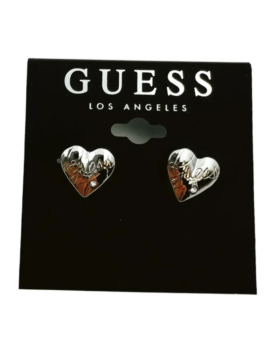 Boucles d'oreilles Guess cœur zirconium métal argenté femme