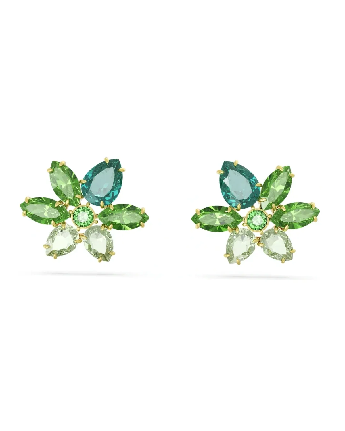 Boucles d'oreilles Swarovski Gema cristaux verts acier inoxydable femme