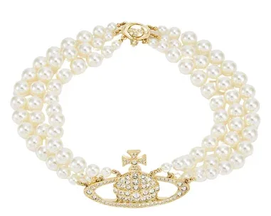 Collier Vivienne Westwood Three Row Relief Choker Doré