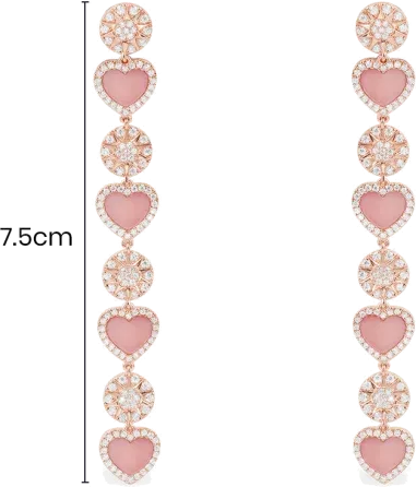 Boucles d'oreilles Cœur Nacre Rose APM Monaco — vue 3