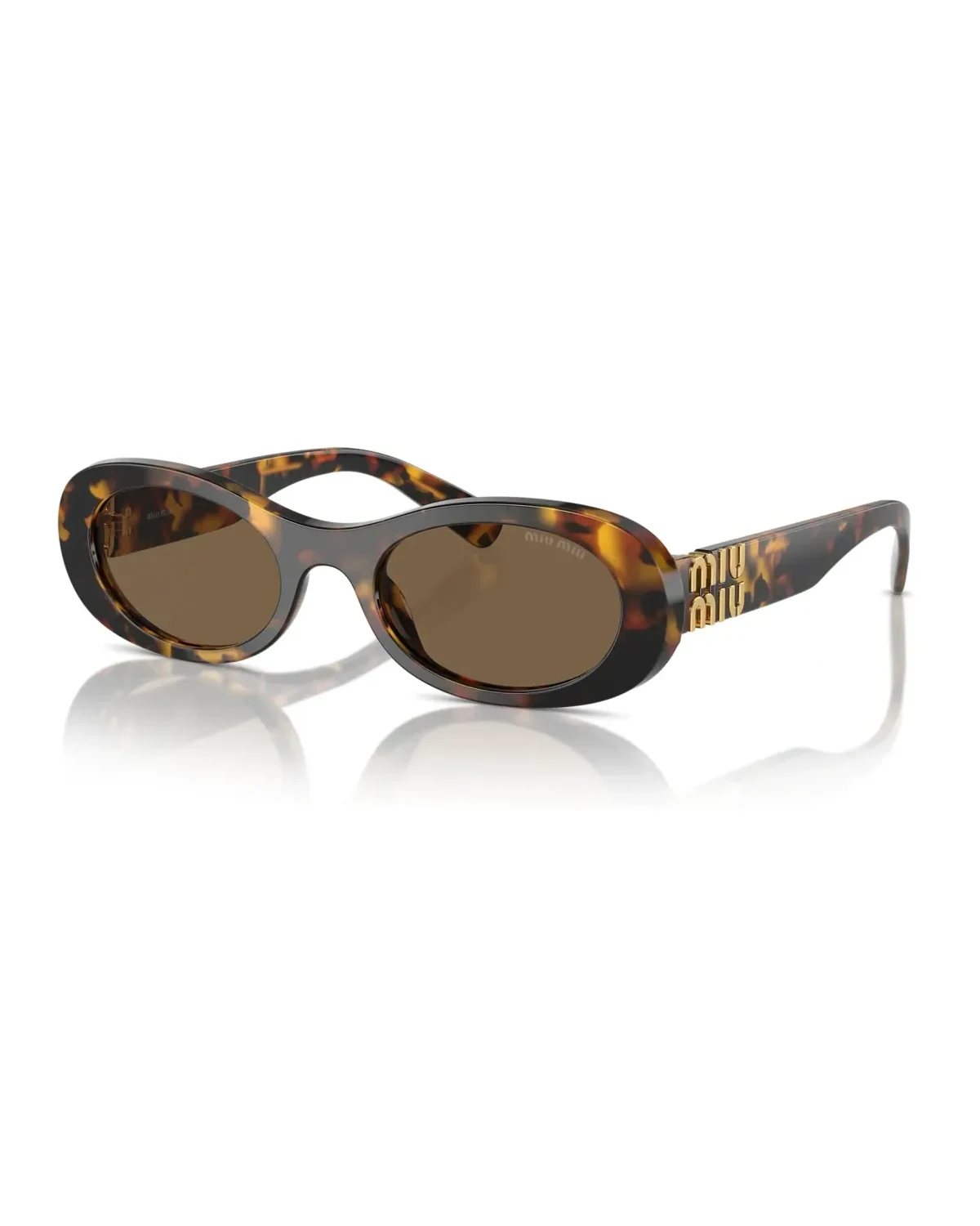 Lunettes de soleil Miu Miu MU 06ZS ovale acétate écaille de tortue