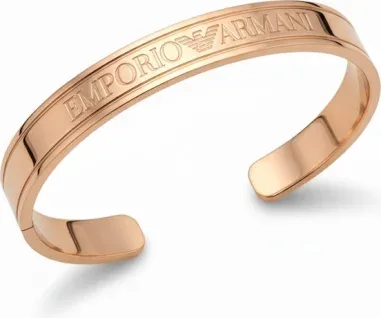 Bracelet Manchette Emporio Armani Acier Plaqué Or Rose — vue 2