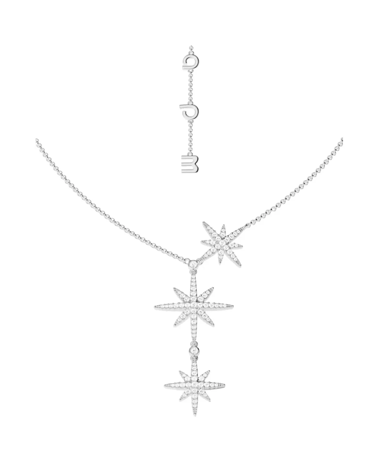 Collier APM Monaco Triple Météorites mousqueton argent 925
