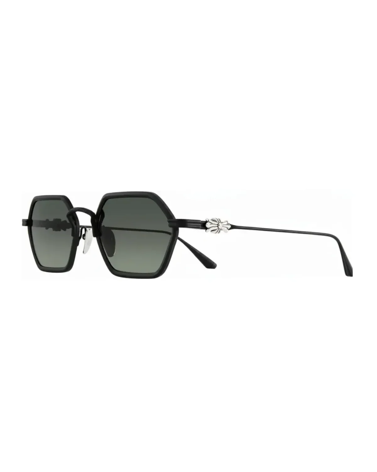 Lunettes de soleil Chrome Hearts Datass monture hexagonale noire métal