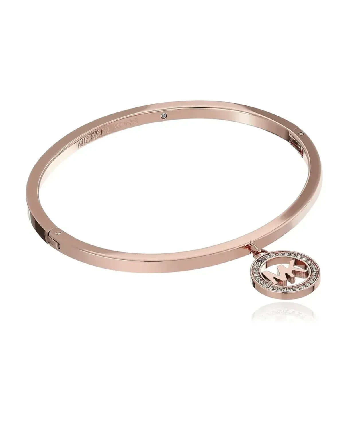 Bracelet Michael Kors breloque strassée acier inoxydable or rose femme