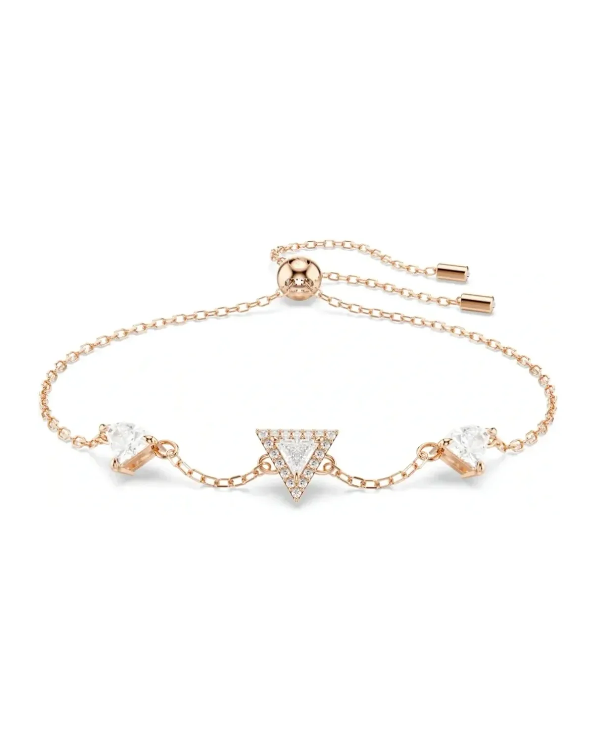 Bracelet Swarovski Ortyx cristaux triangulaires plaqué or rose