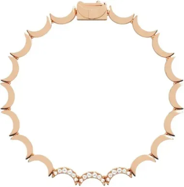 Bracelet Wavy Up and Down Plaqué Or Rose et Cristaux