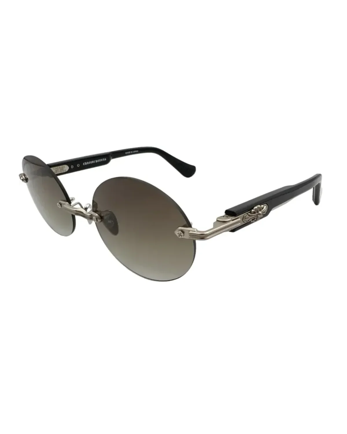 Lunettes de soleil Chrome Hearts Deep 3 ronde noir acétate