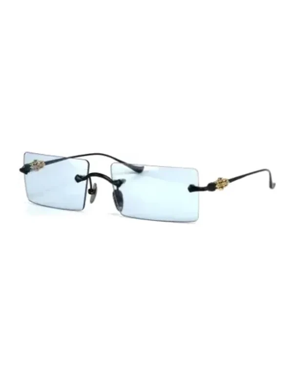 Lunettes de soleil Chrome Hearts HEIIZ BEIIZ rectangulaire noir métal