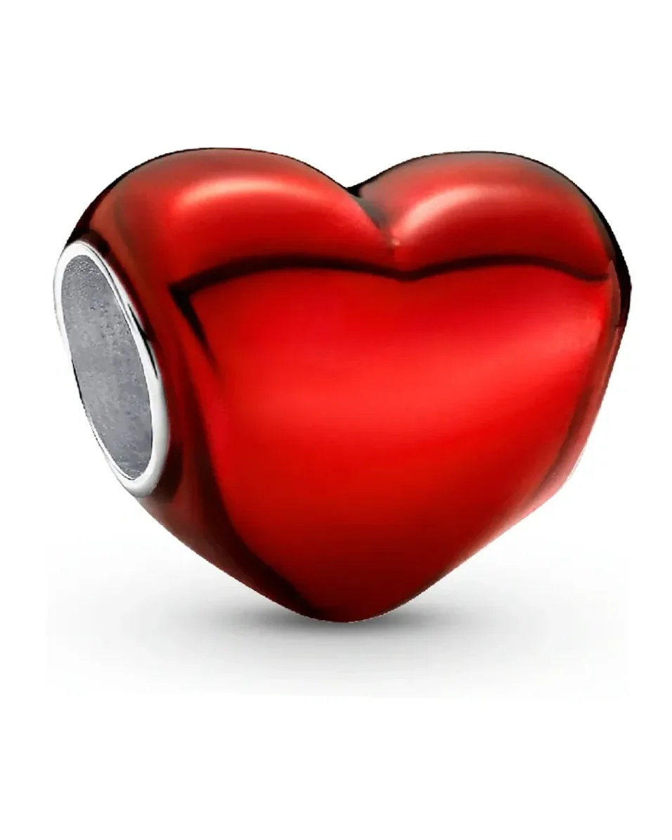 Charm Pandora Cœur Argent 925 Rouge Métallique Femme