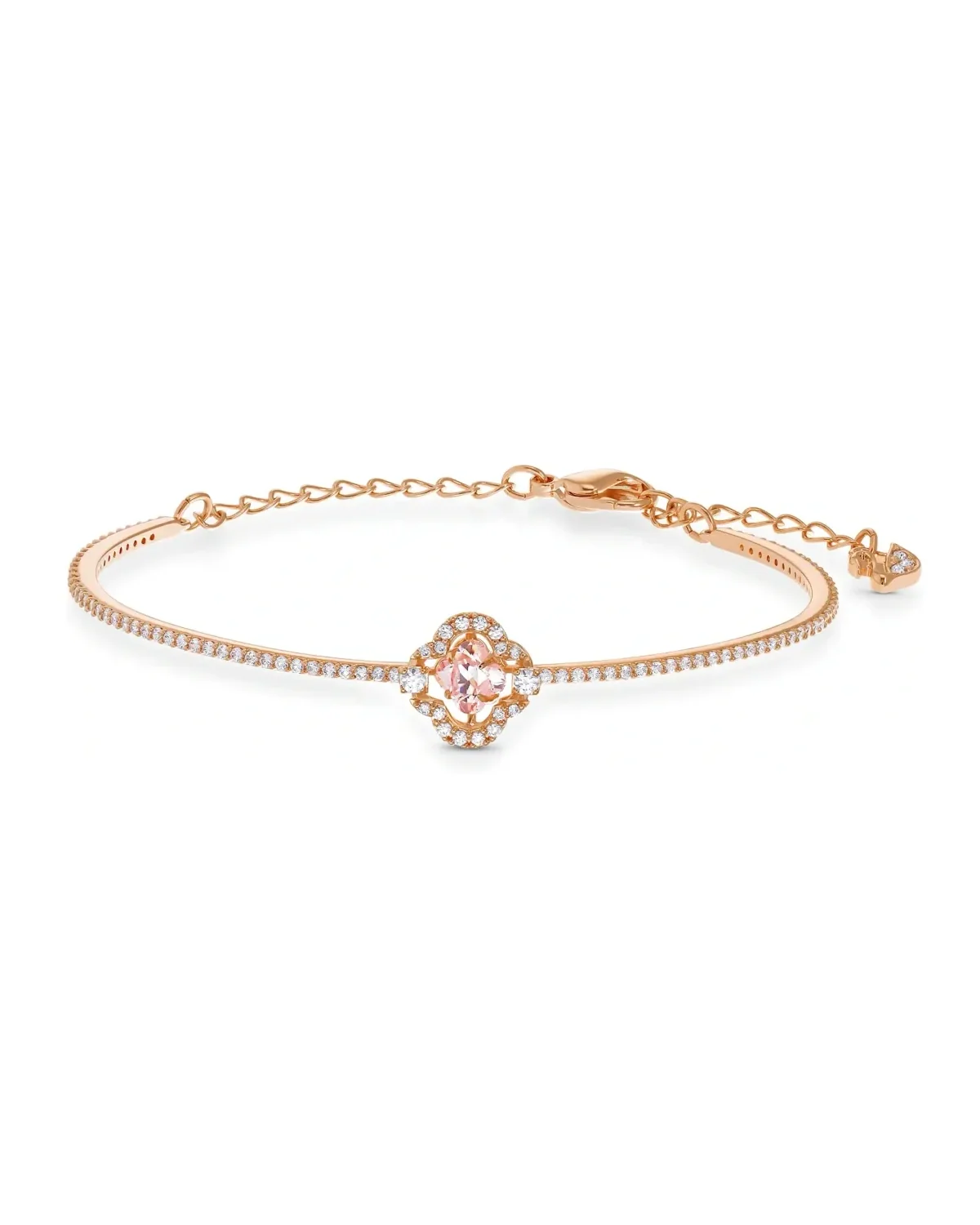 Bracelet Swarovski Sparkling Dance jonc plaqué or rose femme
