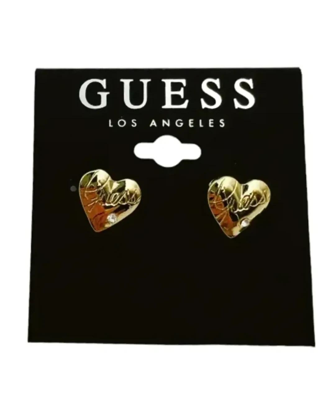 Boucles d'oreilles Guess cœur zirconium métal plaqué or femme