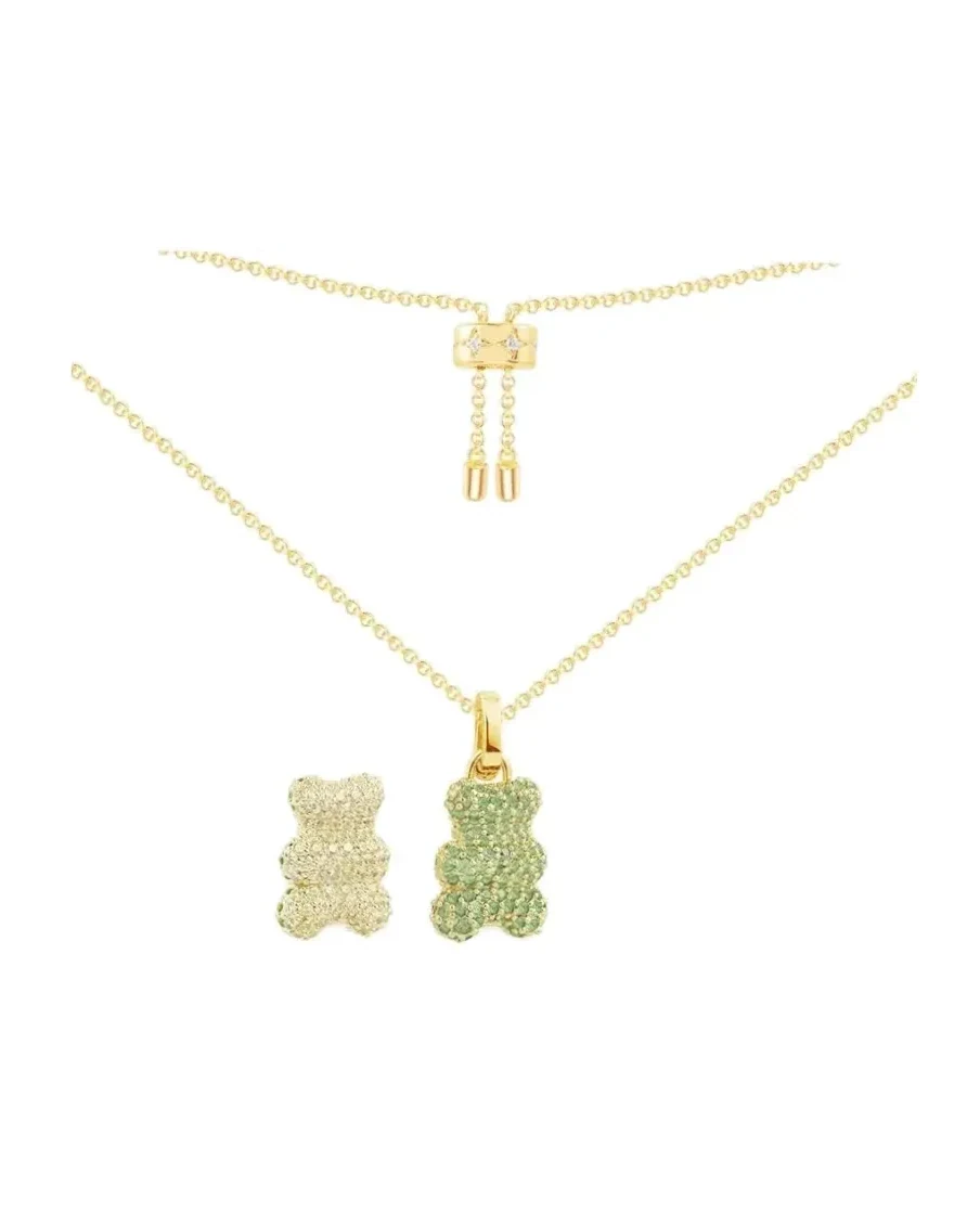 Collier APM Monaco Yummy Bear Baby Wonderland plaqué or jaune zirconium unisexe