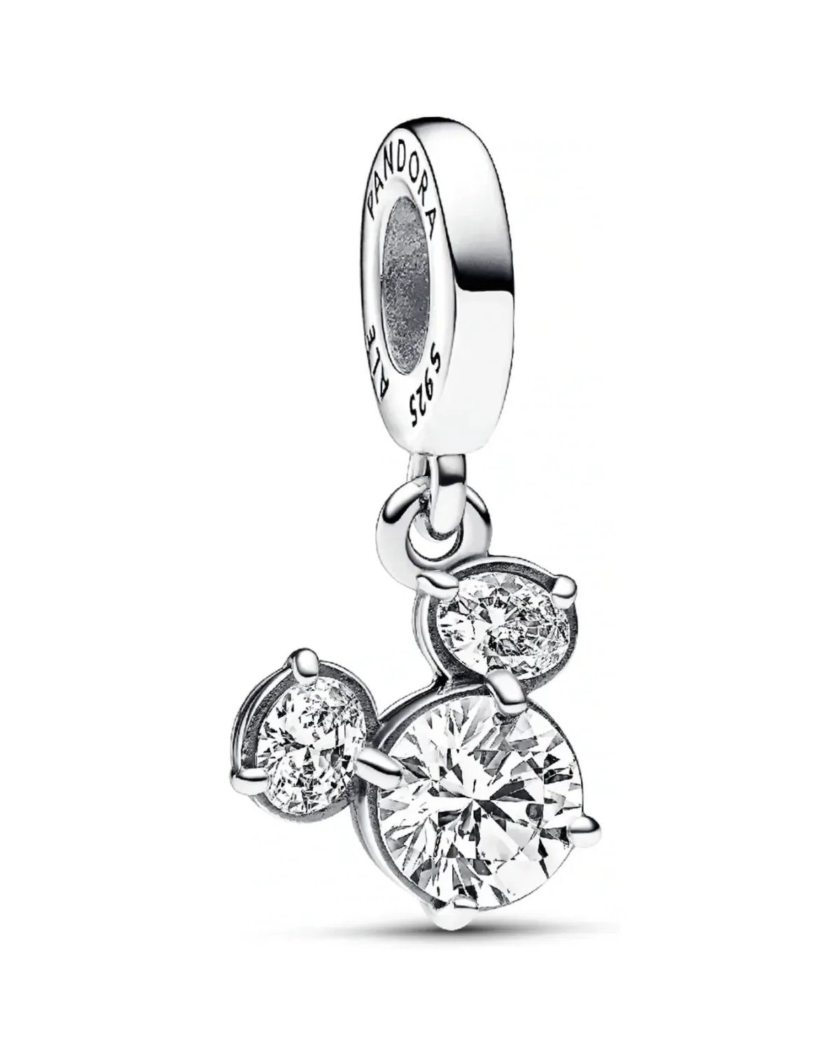 Charm Pandora silhouette Mickey argent 925 zirconium femme