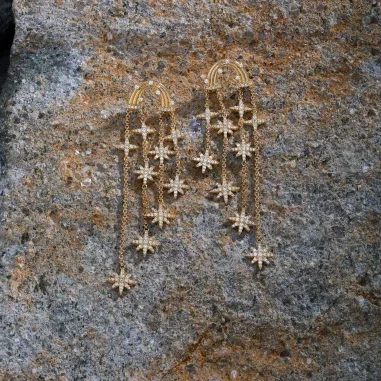 Boucles d'oreilles APM Monaco Météorites Or Jaune — vue 4