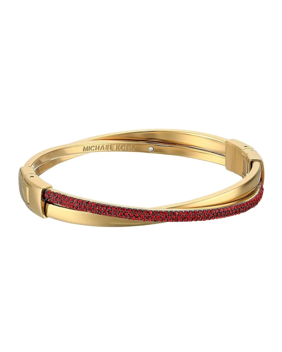 Bracelet Michael Kors acier inoxydable or rouge femme