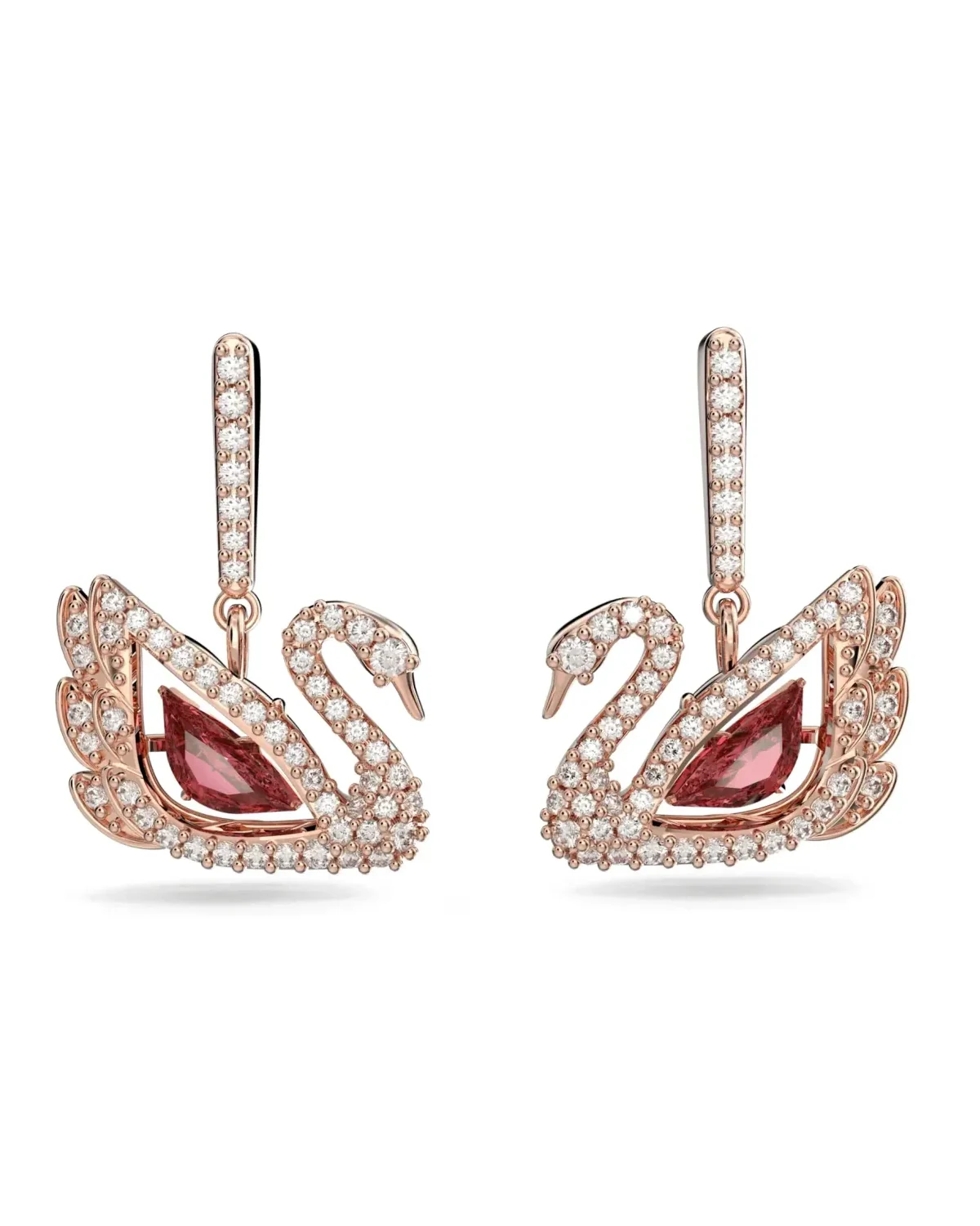 Boucles d'oreilles Swarovski Iconic Swan Lake plaqué or rose femme